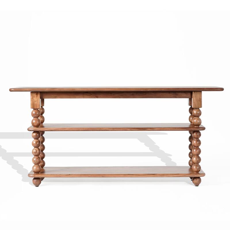 SAFAVIEH Couture Norbert 2-Shelf Wood Console Table - 64"W x 16"D x 30"H