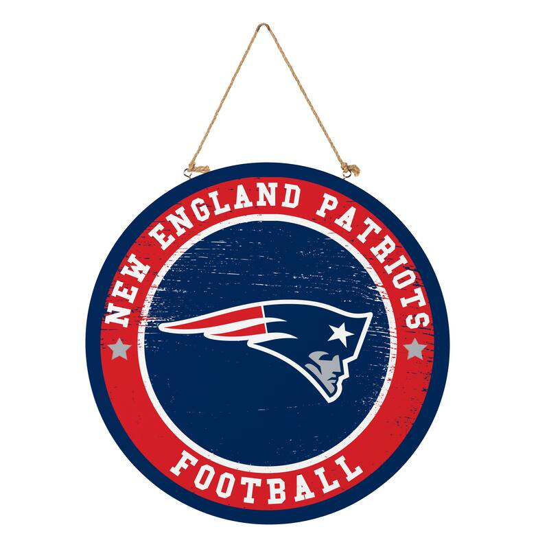 New England Patriots Wooden Door Decor Wall Sign - Multi-Color - 18 x 18