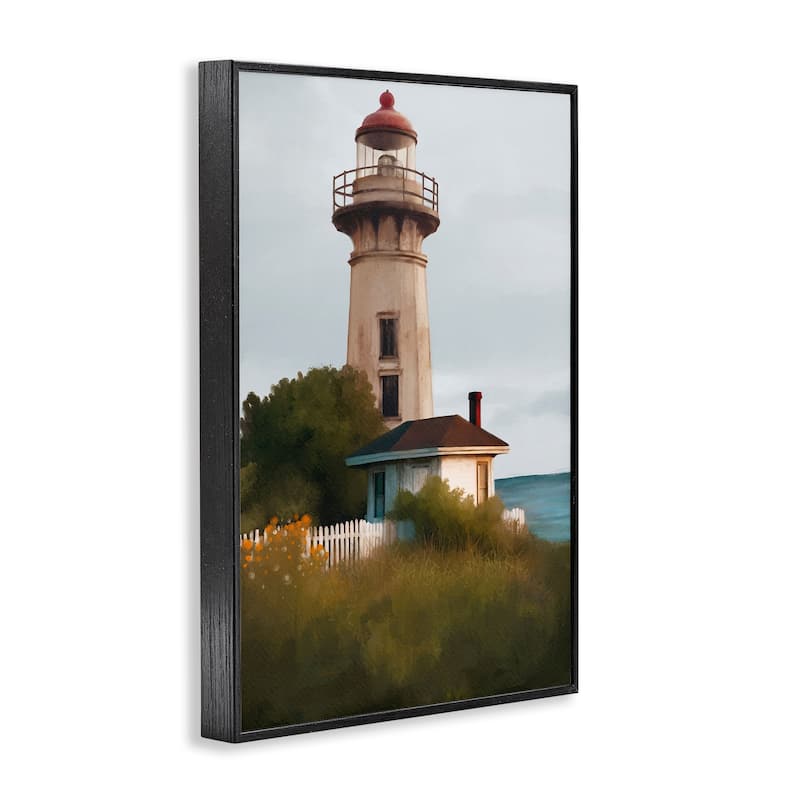 Stupell Scenic Summer Lighthouse View Framed Giclee Art Design By Elizabeth Medley