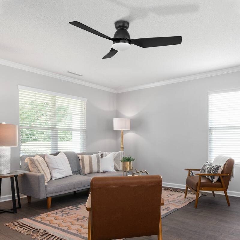 Nantes 44-inch Indoor Smart Ceiling Fan, Dimmable LED Light Kit and Remote, Works with Alexa/Google Home/Siri - N/A