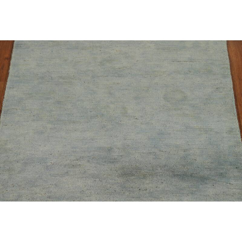 Hand Knotted Oriental 100% Wool Carpet Modern Modern Navy Blue & Blues Gabbeh Area Rug - 4' 1'' X 2' 8''