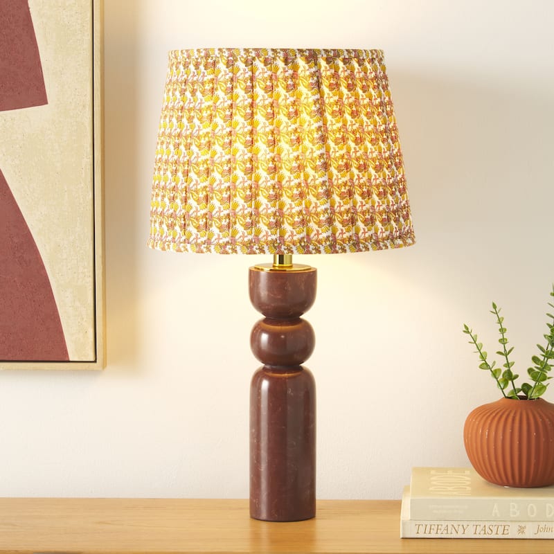 SAFAVIEH Couture Suraya, 24-inch, Marble Table Lamp - 14"W x 14"D x 24"H - Deep Red