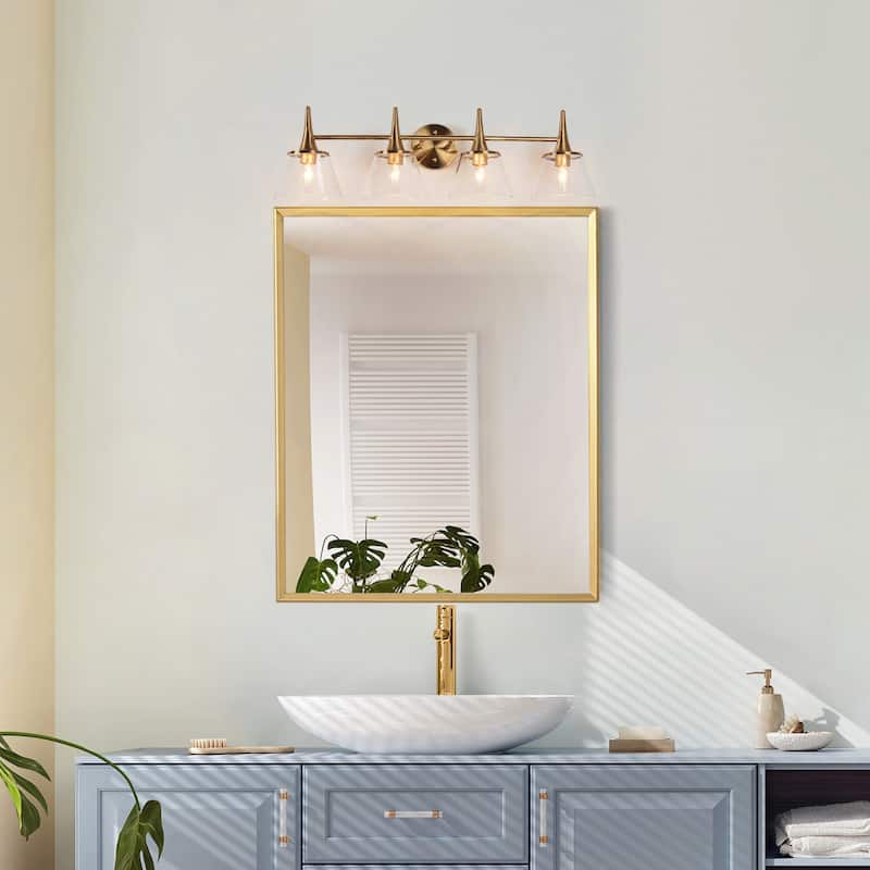 Mola Modern Gold 1/2/3/4-Light Bathroom Vanity Lights Glass Wall Sconces