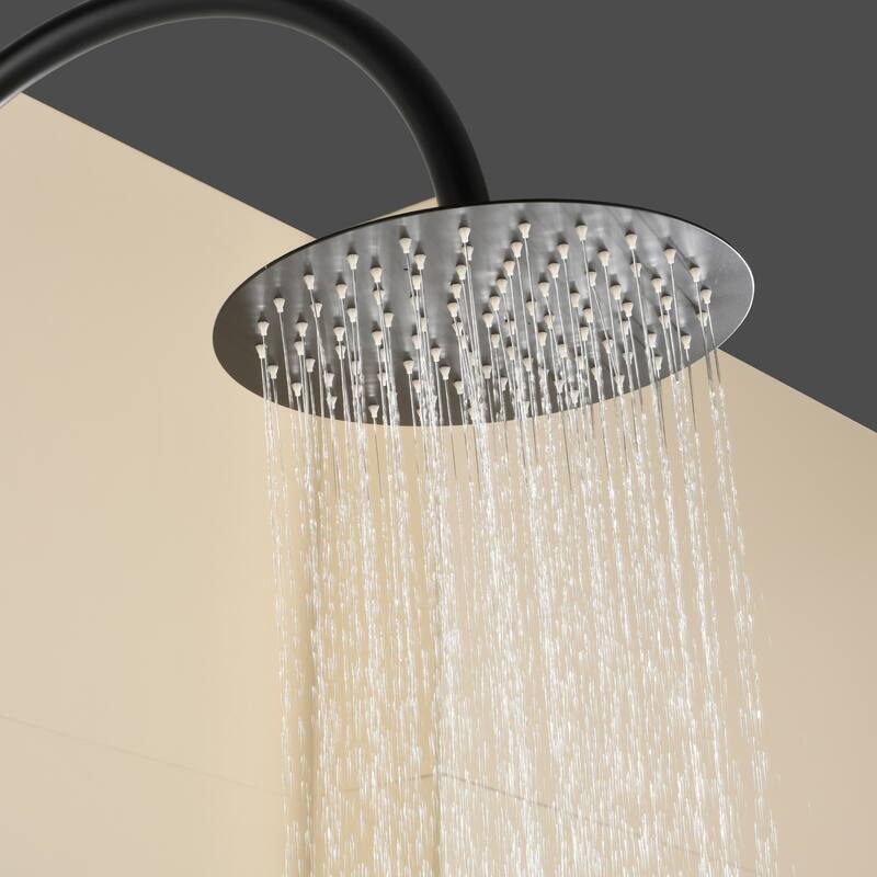81"H Stainless Steel Freestanding Outdoor Shower with Handheld Shower