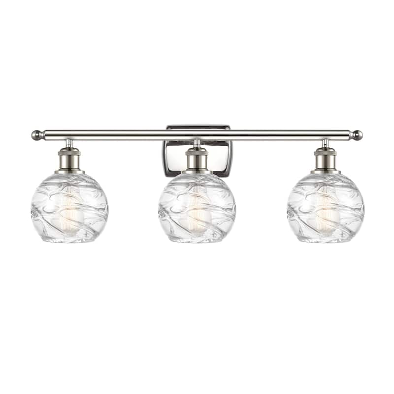 Innovations Lighting Small Deco Swirl 3 Light 26" Wide Bathroom Vanity - Polished Nickel / Clear