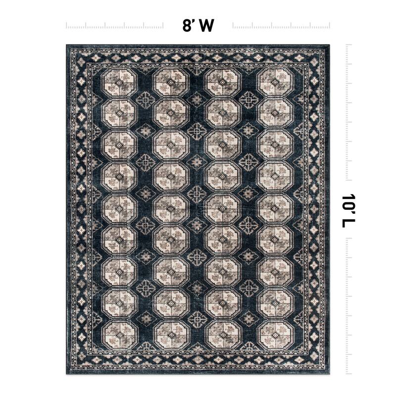 World Rug Gallery Transitional Moroccan Washable Non Slip Area Rug
