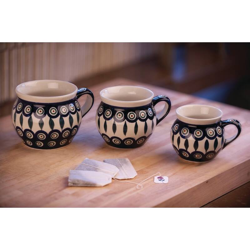 Blue Rose Polish Pottery 911 Zaklady Medium Bell Shaped Mug