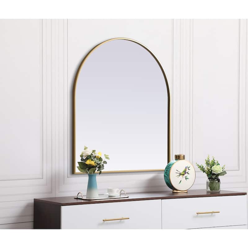 Indigo Home Metal Frame Arch Mirror 33x36 Inch