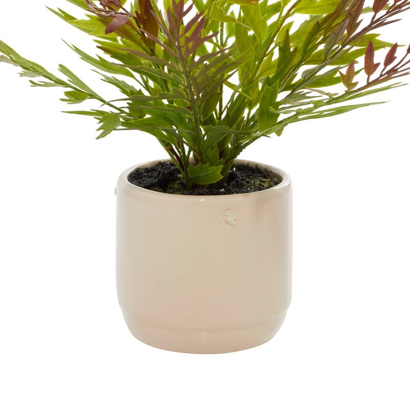 Beige Ceramic Contemporary Artificial foliage 13 x 11 x 12 11 x 12 x