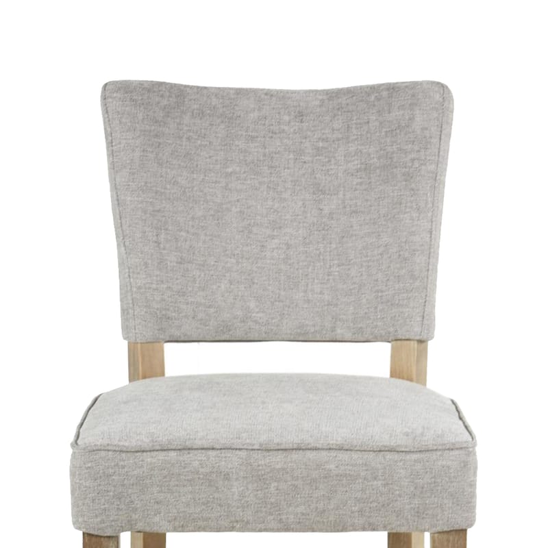 Rea Counter Stool Chair, Plush Light Gray Fabric, Oak Gray Solid Wood