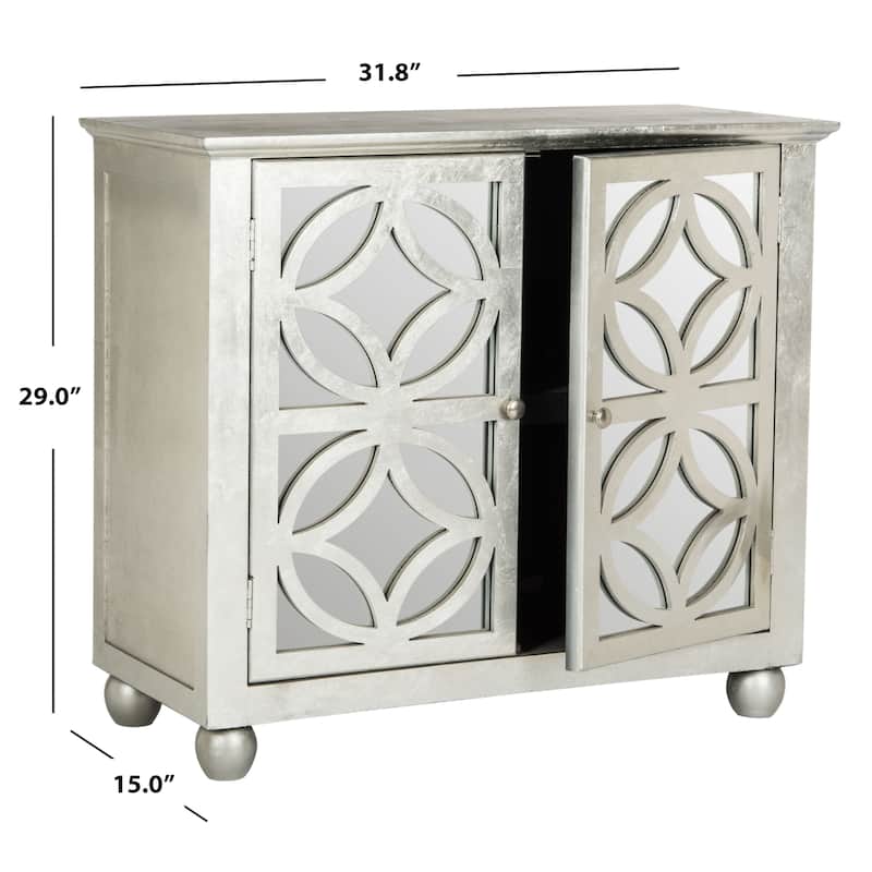 SAFAVIEH Onie Grey Storage Chest - 32Wx15Dx29H - Silver Leaf