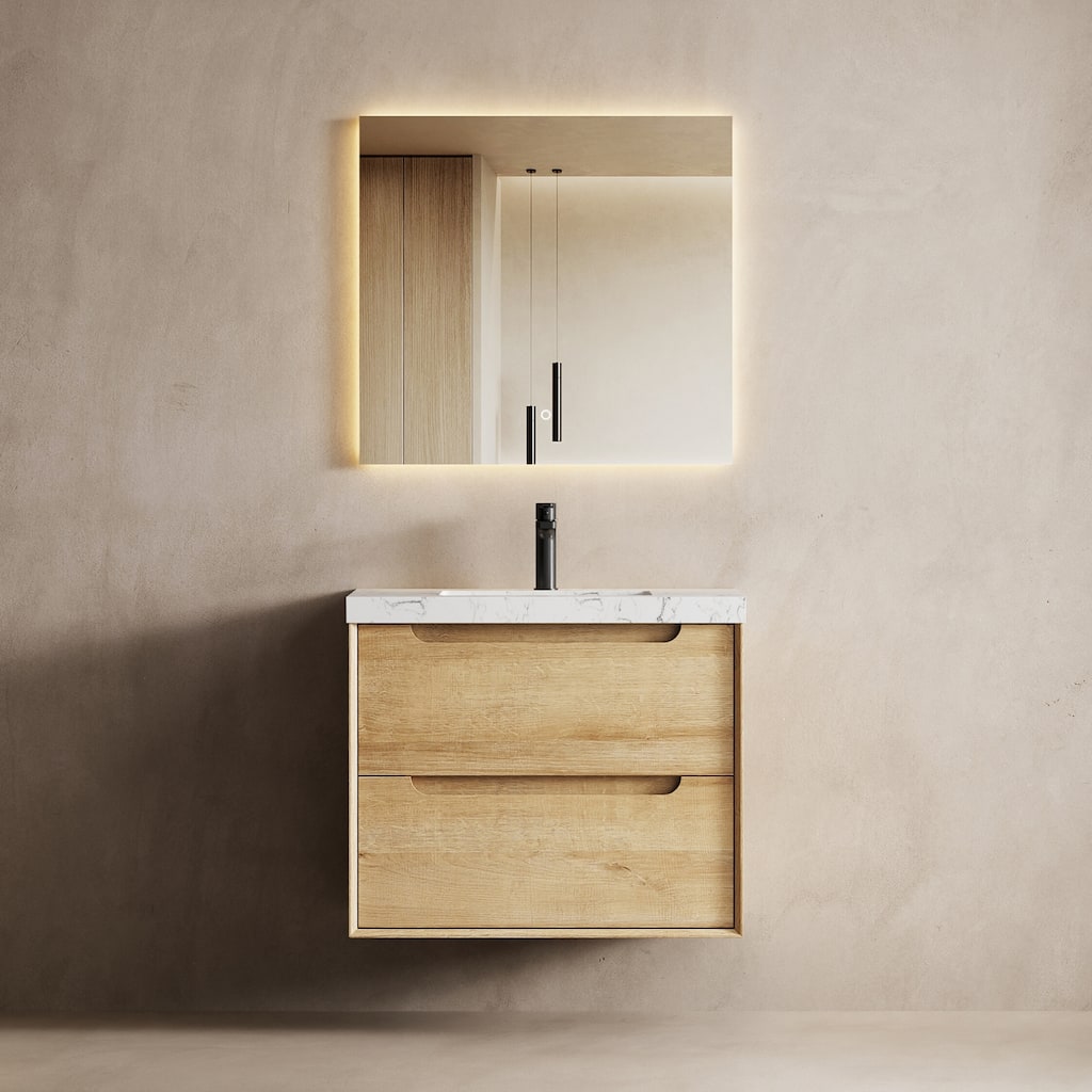 Prismis 24" 30" Wall-Mount Premium Bathroom Vanity with Upgraded Top