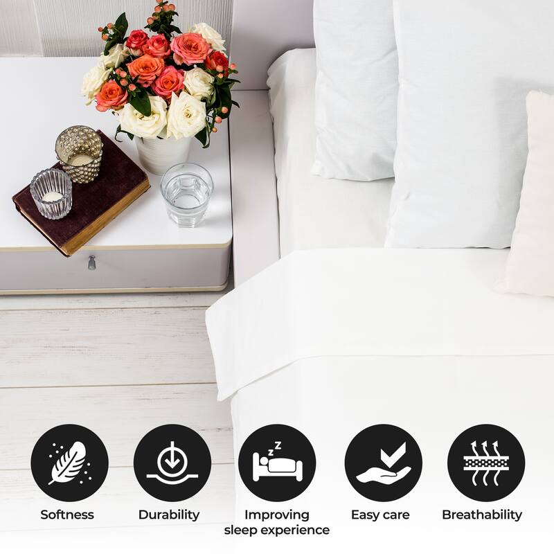 Cotton Blend Hotel Quality White Pillowcase Set of 12 by Superior