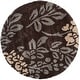 preview thumbnail 34 of 35, SAFAVIEH Florida Shag Seeta Floral Area 1.2-inch Thick Rug 6'7" Round - Dark Brown/Grey - Round