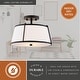preview thumbnail 5 of 10, Marion 2-Light Mid-Century Modern Drum Semi Flush Mount Lighting Ceiling Fixture White Linen Shade for Entryway, Kitchen