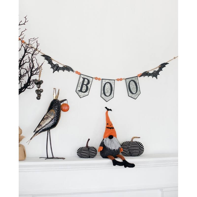 67x7.3"H Iron Boo Banner W/Bats, for Halloween Holiday Decor