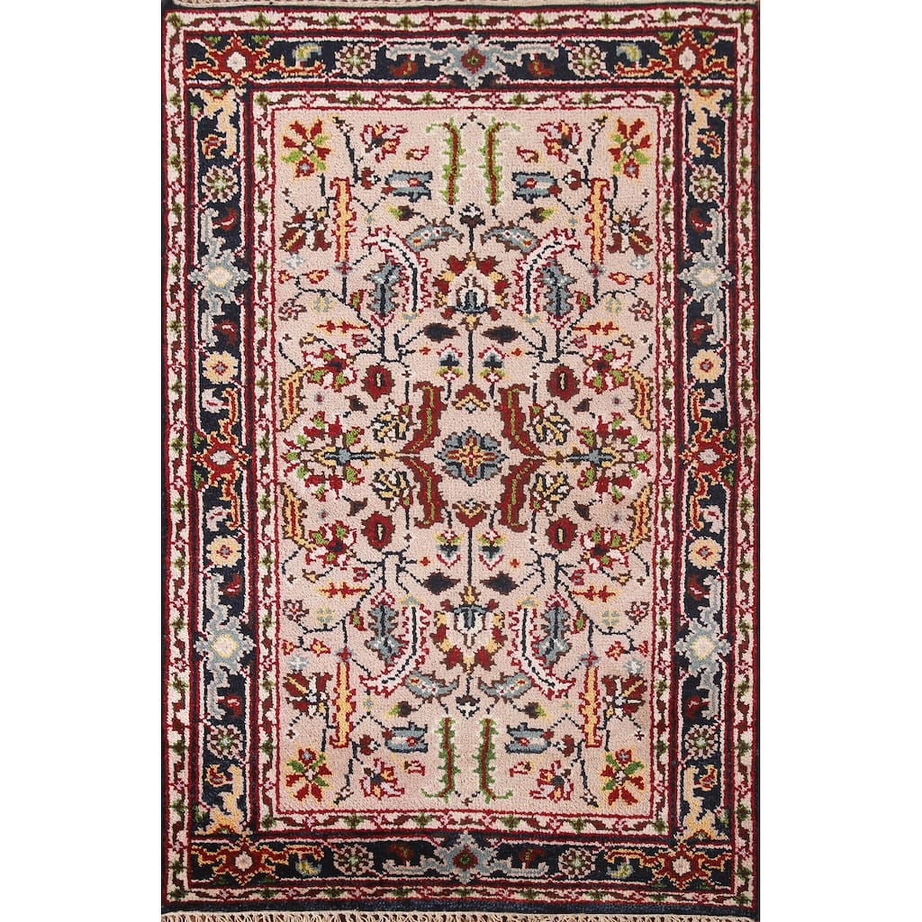 Floral Transitional Oushak Oriental Accent Rug Handmade Wool Carpet - 3'0"x 4'11"