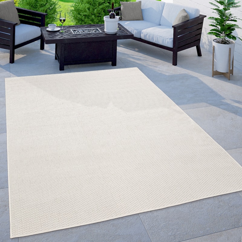 Variegated Waterproof Outdoor Rug for Patio - 6'7" Square - cream