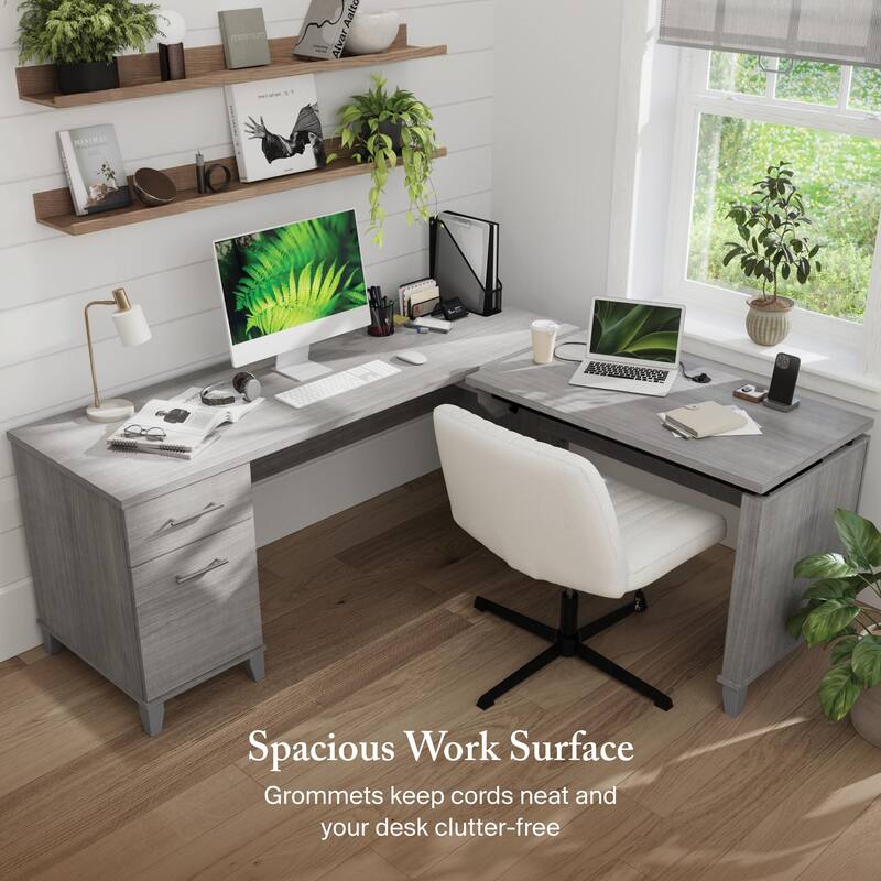 Somerset 72W 3 Position Sit to Stand L Shaped Desk by Bush Furniture