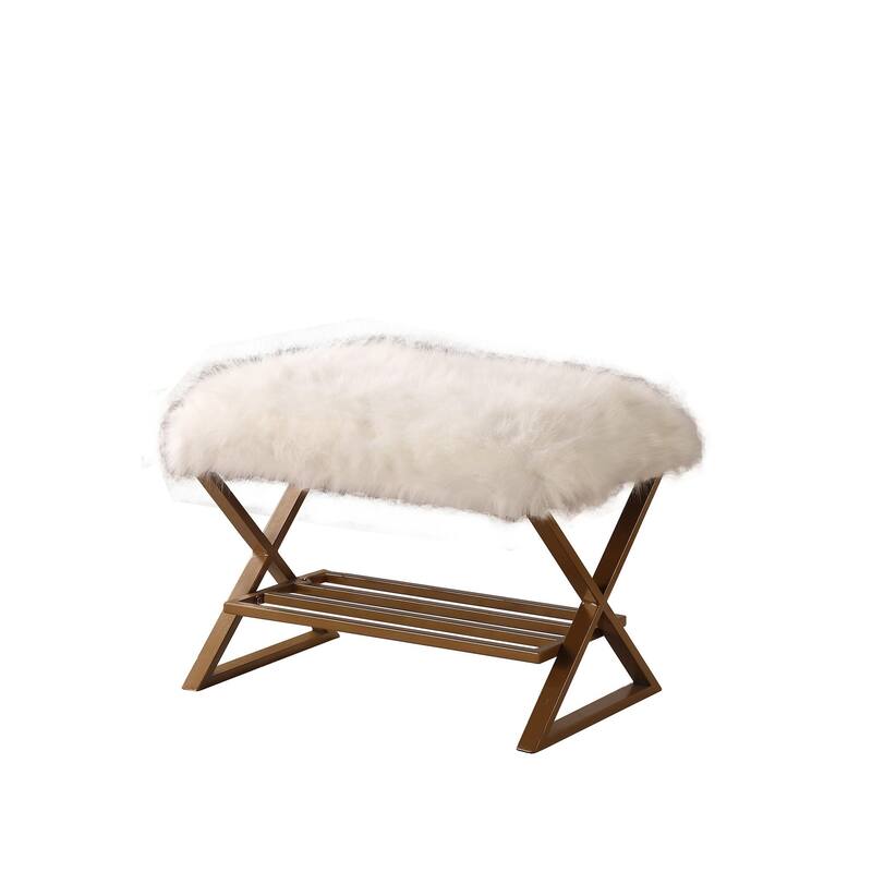 Modern Harvest Neutrals Wooden Storage Bench with Handles