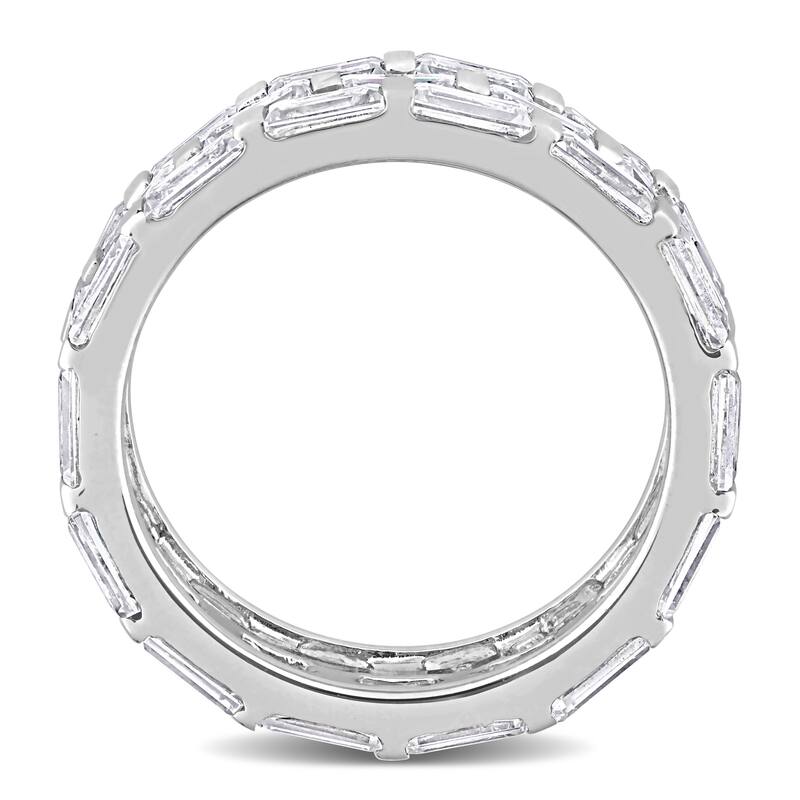 Miadora 4 5/8ct DEW Moissanite Triple Row Ring in Sterling Silver