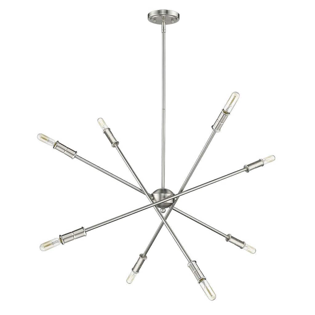 Mid-Century Modern Sputnik Satin Nickel Chandelier
