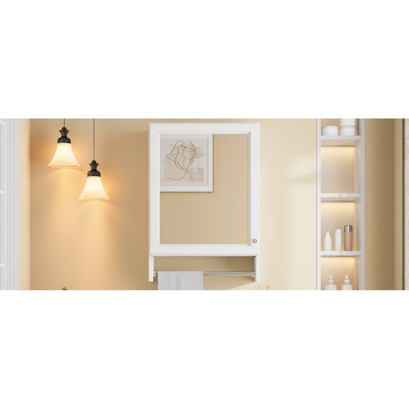 3-in-1 Mirror Cabinet,20"Wall Mounted Medicine Cabinet with Adjustable Shelf & Soft Close Door,High-Define Mirror with Storage