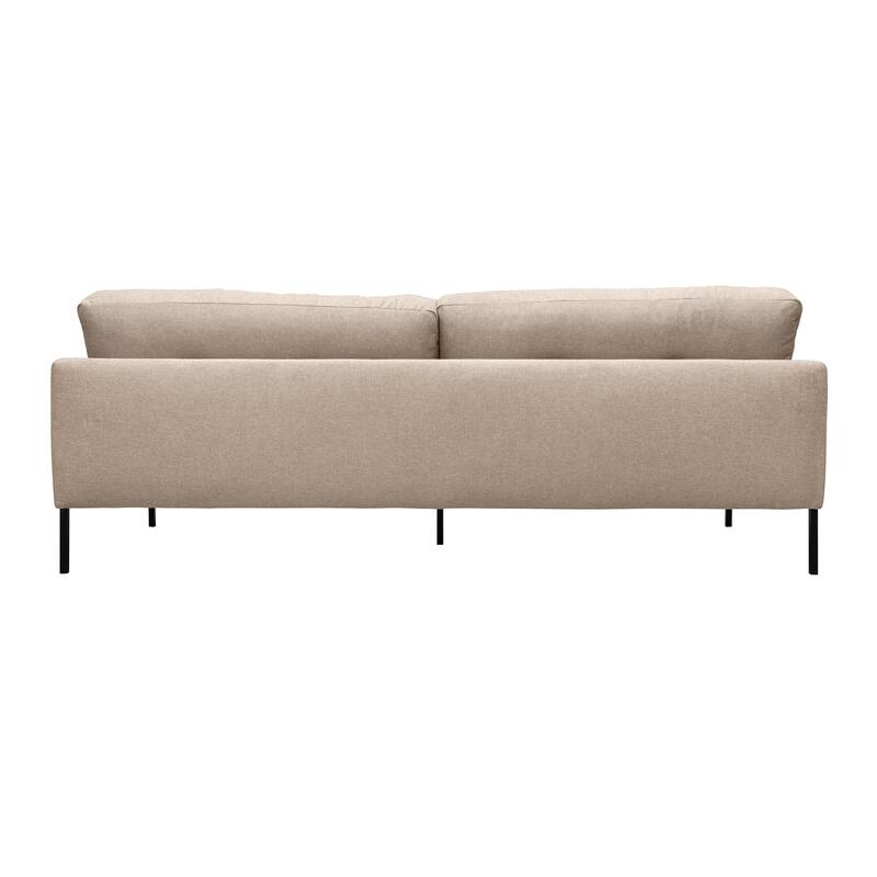 Michalina 84" Fabric or Velvet 3 Seater Sofa with Black Metal Legs