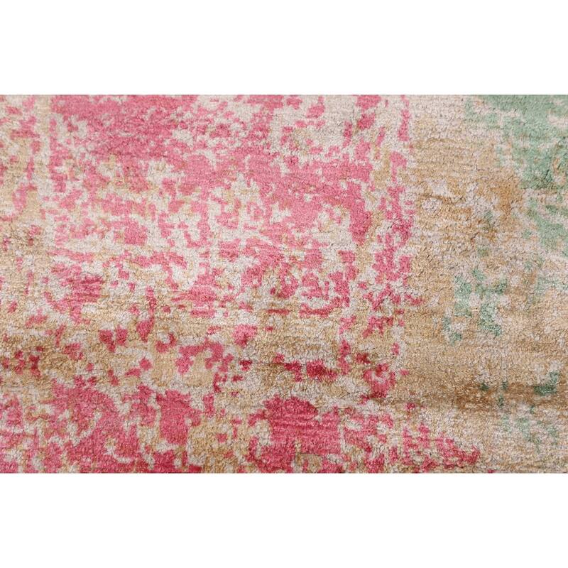 Contemporary Abstract Indian Area Rug Handmade Wool Carpet - 5'7"x 7'10"