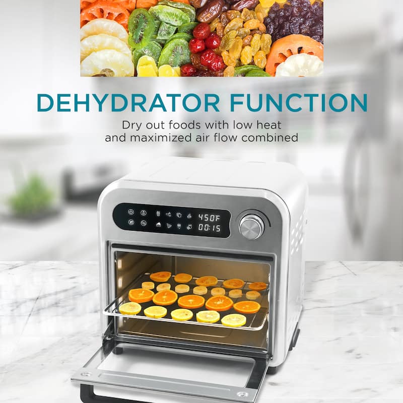 Elite Gourmet Infinite-Use Air Fryer Oven, Stainless Steel