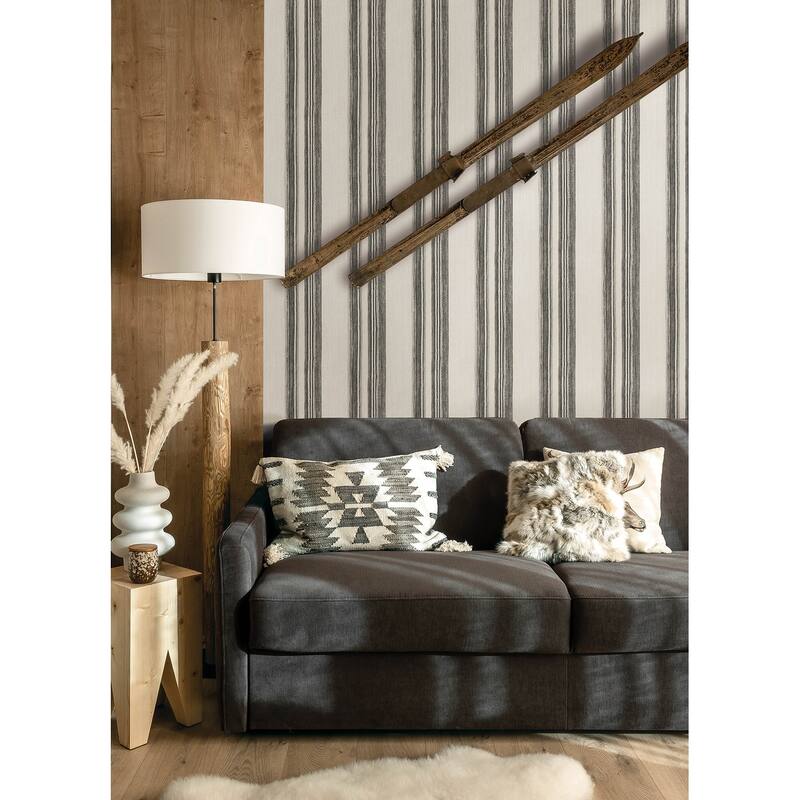 Loom Spun Charcoal Wallpaper