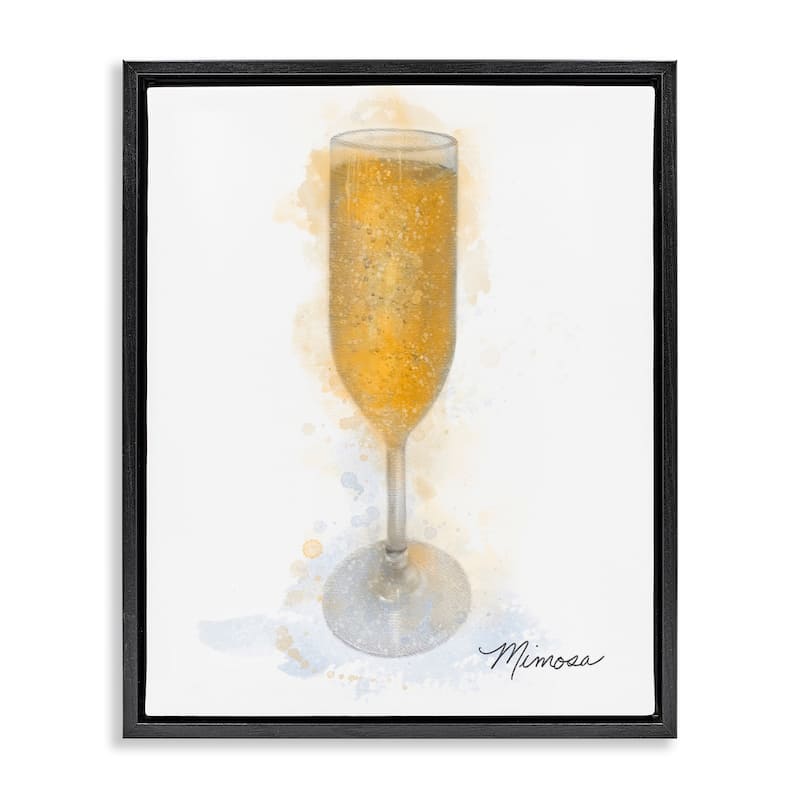 Stupell Gleaming Mimosa Glass Framed Floater Canvas Wall Art Design By Matthew Piotrowicz - 17 x 21 - Black