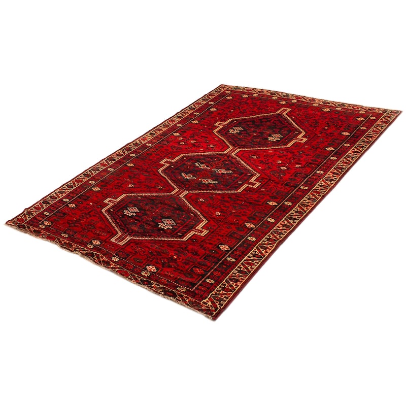 ECARPETGALLERY Hand-knotted Melis Red Wool Rug - 6'3 x 9'7