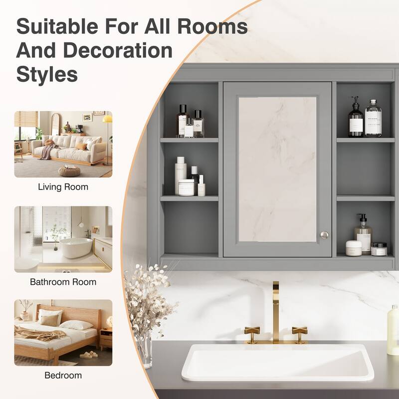 35'' x 27.5'' Medicine Cabinet, Wall Mounted Bathroom Storage Cabinet(Not Include Bathroom Vanity )
