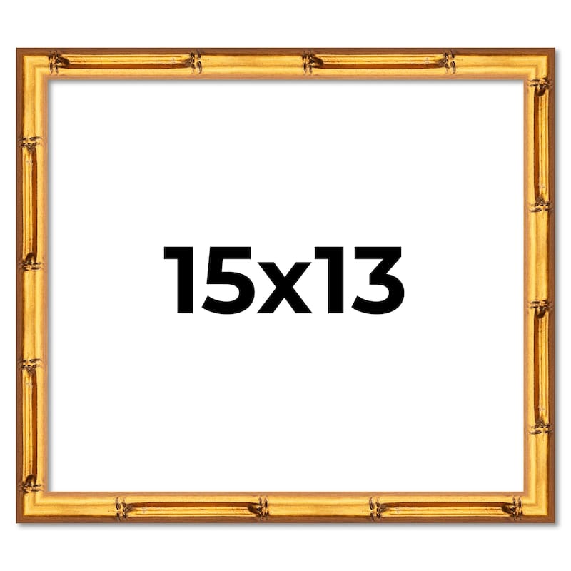 15x13 Frame Gold Bamboo Picture Frame Modern Photo Frame Includes UV Acrylic Shatter Guard Front Acid Free Foam Backing Board