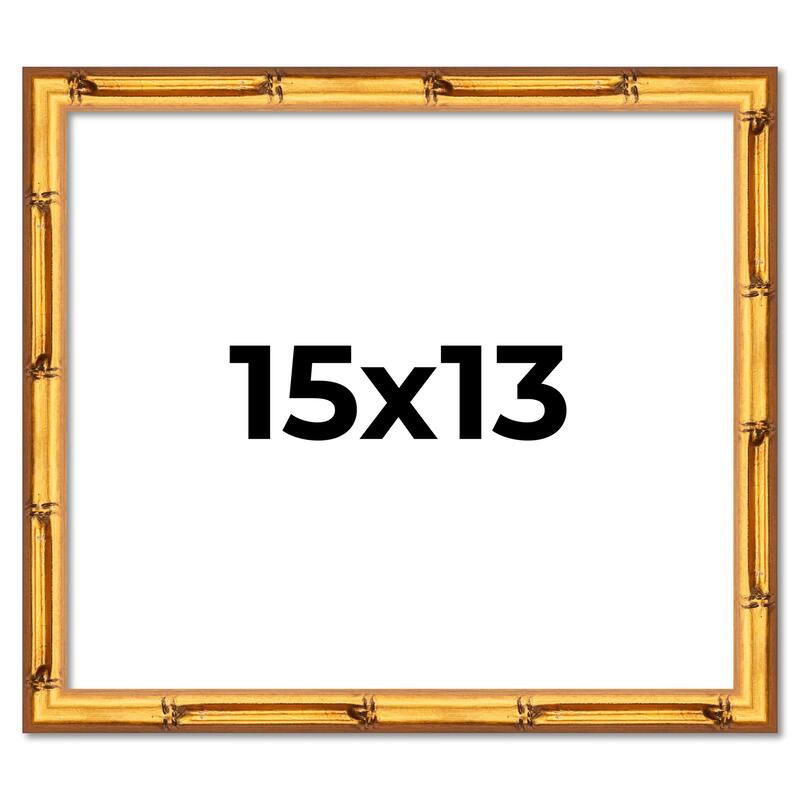 15x13 Frame Gold Bamboo Solid Wood Picture Frame | 1 Inch Moulding