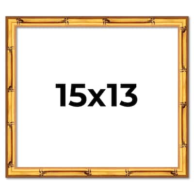 15x13 Frame Gold Bamboo Solid Wood Picture Frame | 1 Inch Moulding