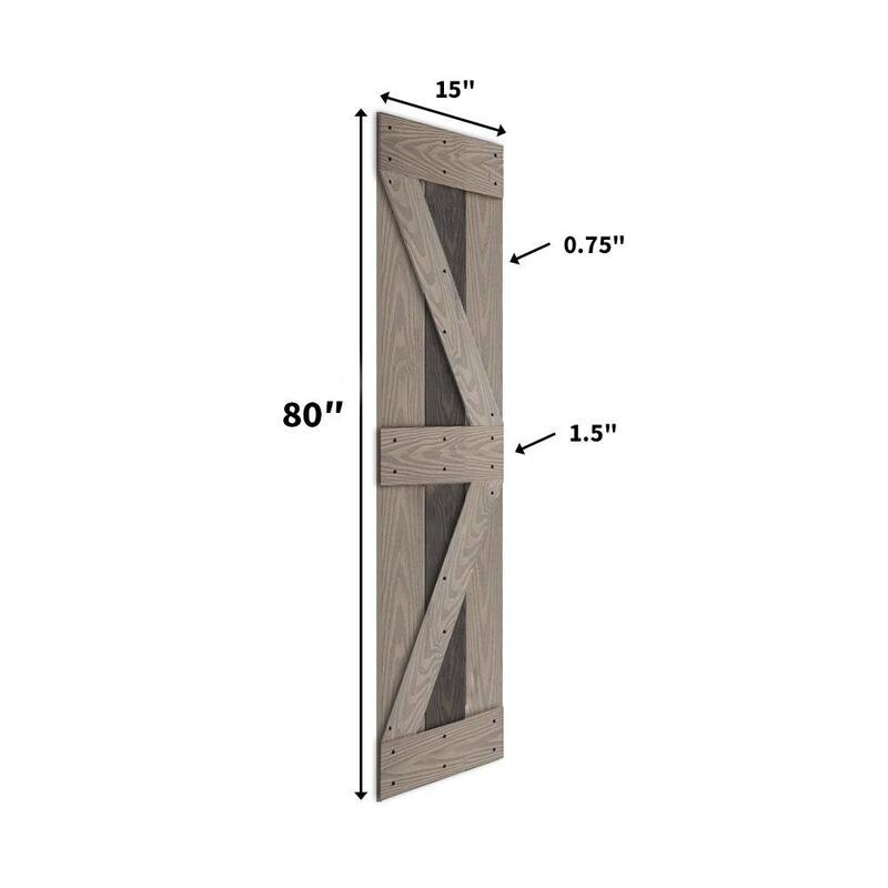 Coast Sequoia 30in./36in./48in. x 80in. Embossing Pine Wood Bi-Fold Barn Door With Sliding Hardware Kit