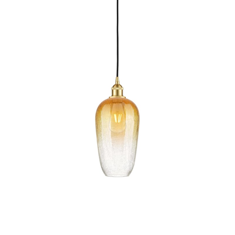 Innovations Lighting 616-1P-15-7 Brookhaven Flute Pendant Brookhaven - Satin Gold / Amber