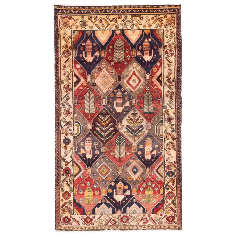 ECARPETGALLERY Hand-knotted Kayseri Vintage Red Wool Rug - 4'9 x 9'2
