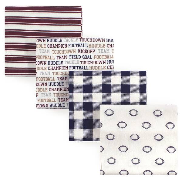 slide 1 of 1, Hudson Baby Infant Boy Cotton Flannel Receiving Blankets, Football, One Size - Football - One Size One Size - Football