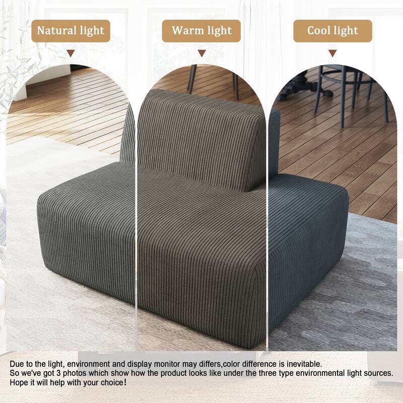 Modern Chaise Lounge Indoor Corduroy Sofa