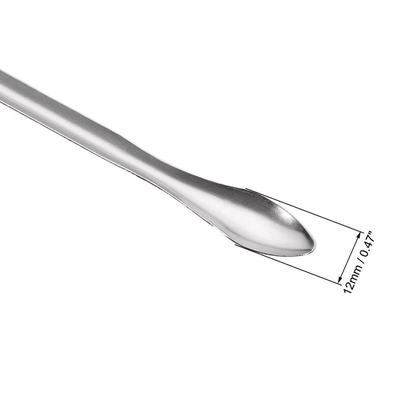 Micro Scoop Stainless Steel Reagent Sample Spoon Lab Spatulas 10Pcs