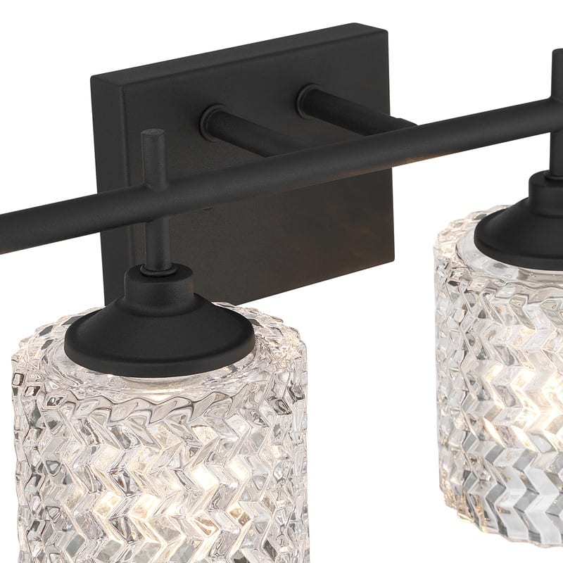 Acroma 4-light Modern Dimmable Bathroom Vanity Light with Art Glass