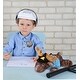 preview thumbnail 6 of 4, DolliBu Brownish Lying Moose Police Officer Plush Toy with Cop Uniform - 9 inches