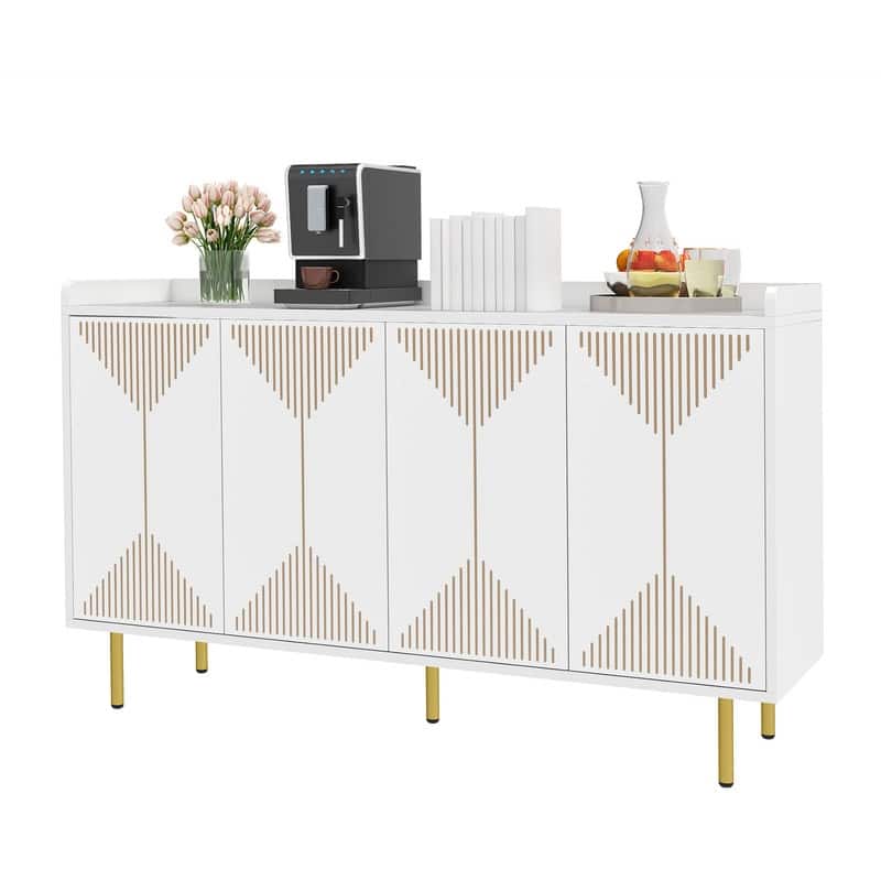Moasis 55" Kitchen Buffet Cabinet with Storage Sideboard Buffet Table with Doors