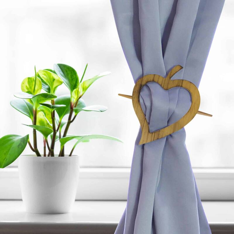 Evideco Fjord Wooden Heart Curtain Holdback - n/a - Brown
