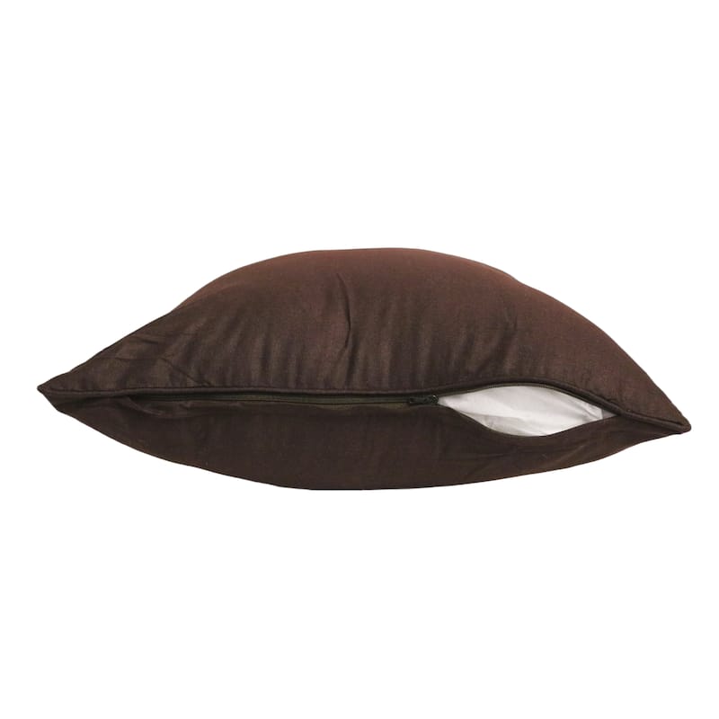 Home&Manor Premium Silk Throw Pillow 18" Brown