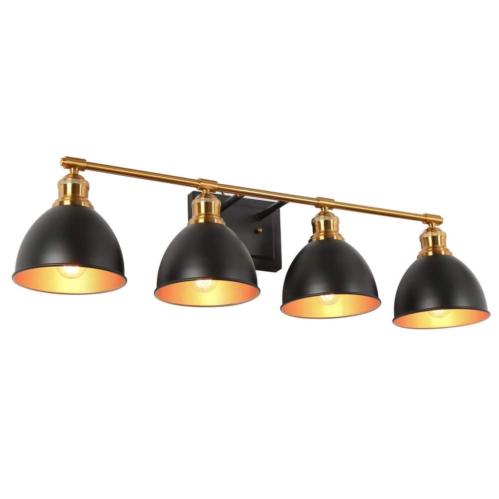2/3/4 Light Modern Black Brass Bathroom Vanity Lights Metal Linear Wall Sconces for Powder Room