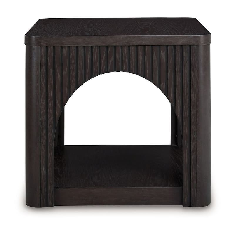 24 in. Black Square Wood End Table, Sturdy Build End Side Table for Living Rooms